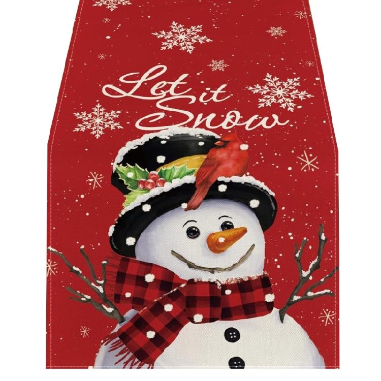 Tischdecke Weihnachtsmann Schneemann Rentier Weihnachtliches Tischläufer Tischüberwurf Einzigartige Weihnachtsdekoration
