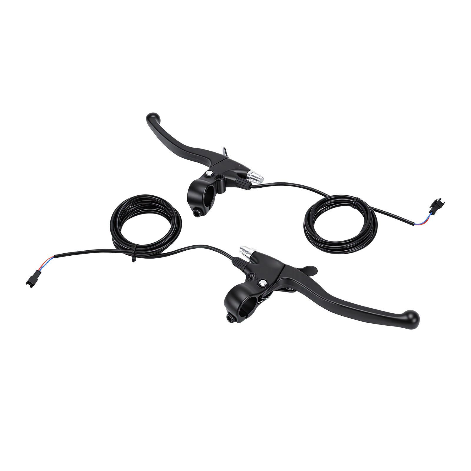 1 Pair Electronic Brake Levers Aluminum Electric Bike Brake Lever Handle Bar Grips Replacement Parts Black