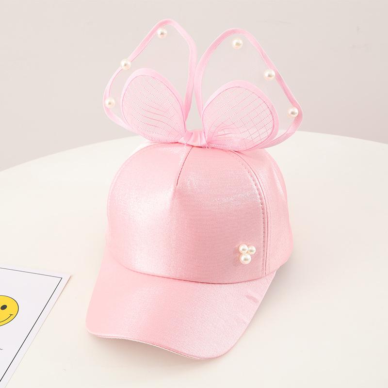 Children's adult parent-child hat spring and summer new girl Korean version bow sequined cloth baseball cap outdoor sun hat