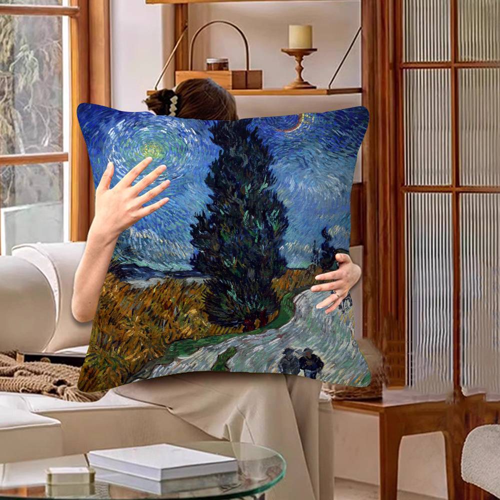 Vintage Art Van Gogh Oil Painting Pillow Cover Design cushion Cover decor Holiday Decorati