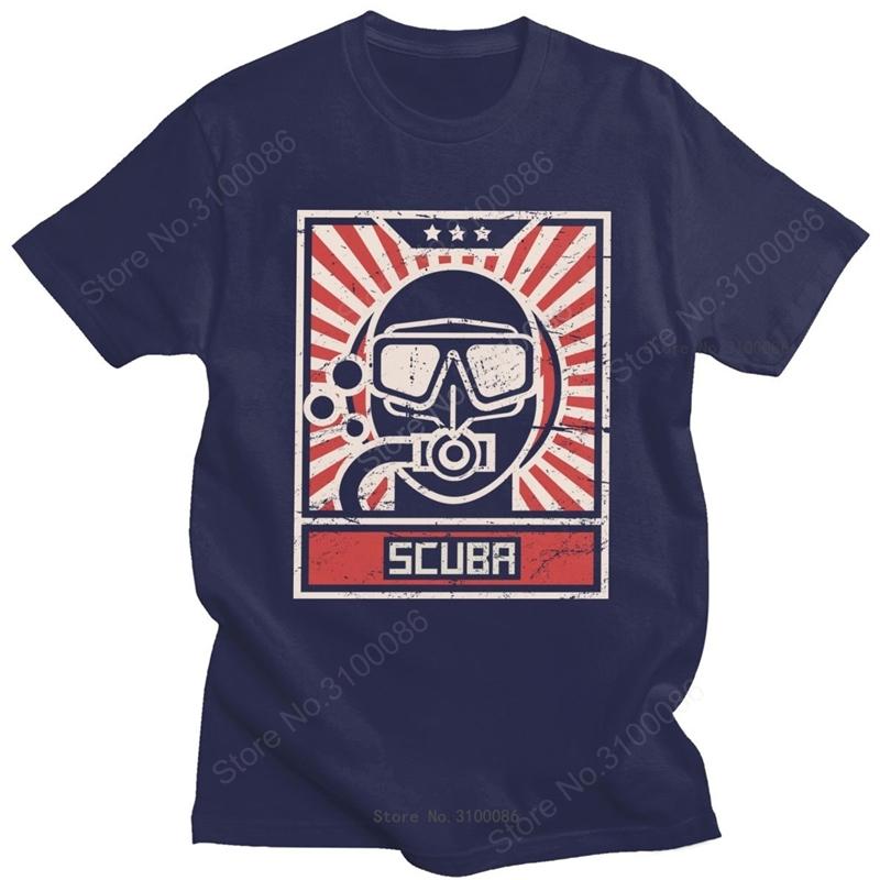 Unique Male Scuba Diver T Shirt Short Sleeve Crewneck Cotton Tshirt Summer Exploring the Ocean Diving Dive Lover Tees Apparel