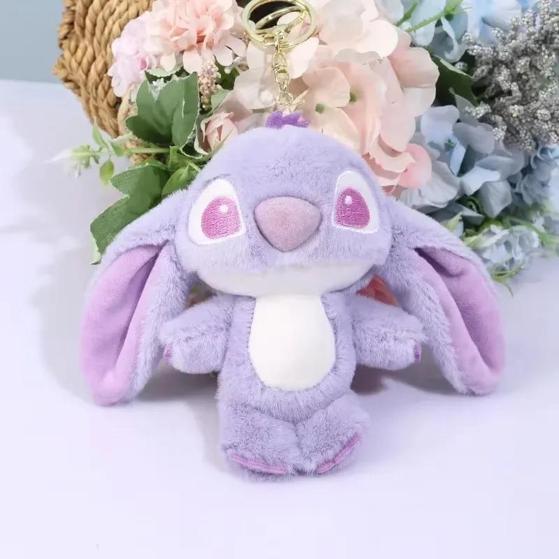Portachiavi Peluche Stitch Animato Peluche Giocattolo Animale di Peluche Carino Ciondolo Regalo Per Bambine Bambola Angelo Ciondolo per Borsa Regalo di Compleanno per Bambini