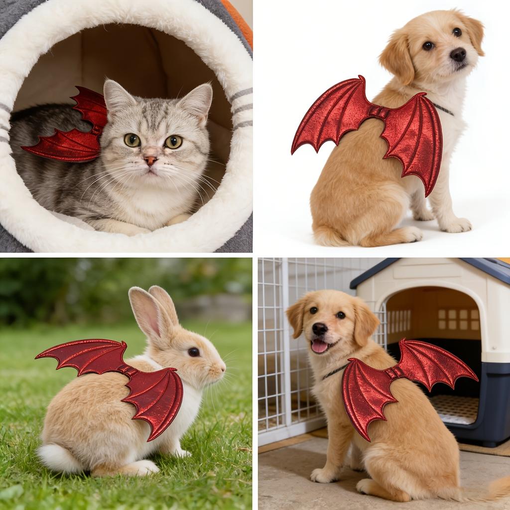 1Pc Pet Costume With Adjustable Dragon Wings For Cats And Small Dogs, Perfect For Daily Pet Dressing Up, An Excellent Choice For Halloween Outfits