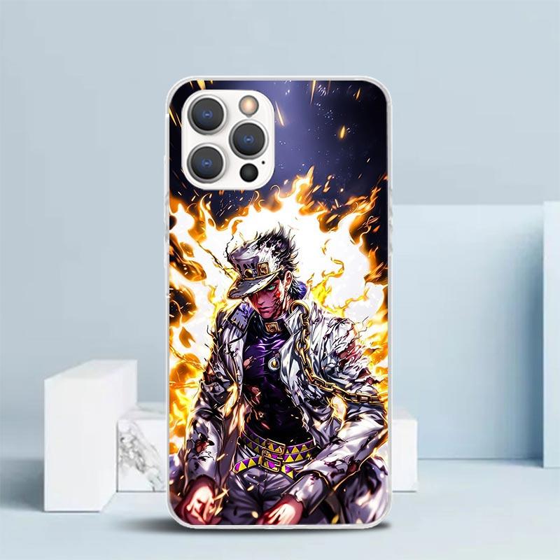 JoJo's Bizarre Adventure Kujo Jotaro Soft Cover for iPhone 16 17 Air 15 14 Pro Max 16E Phone Case 13 Mini 12 11 7 SE 8 Print Pat