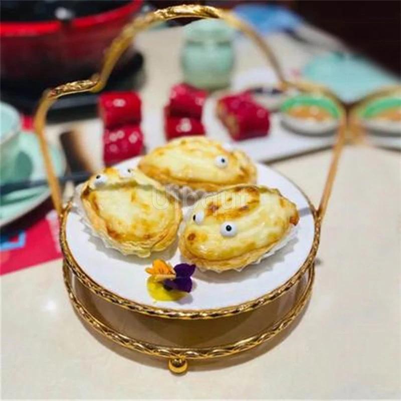 Creative pattern three layer Mini snack rack Fruit plate KTV bar restaurant tableware Cake rack Snack plate Water cube cake rack