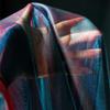 Vintage Gradient Blue Mesh Fabric See-through Laser Color-changing Designer DIY Sewing Creative Clothing Fabric Background Cloth