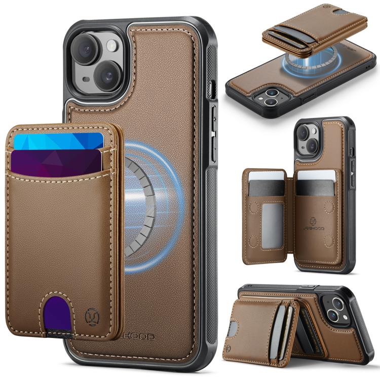 JEEHOOD J10 Flip Card Bag MagSafe Split RFID Leather Phone Case