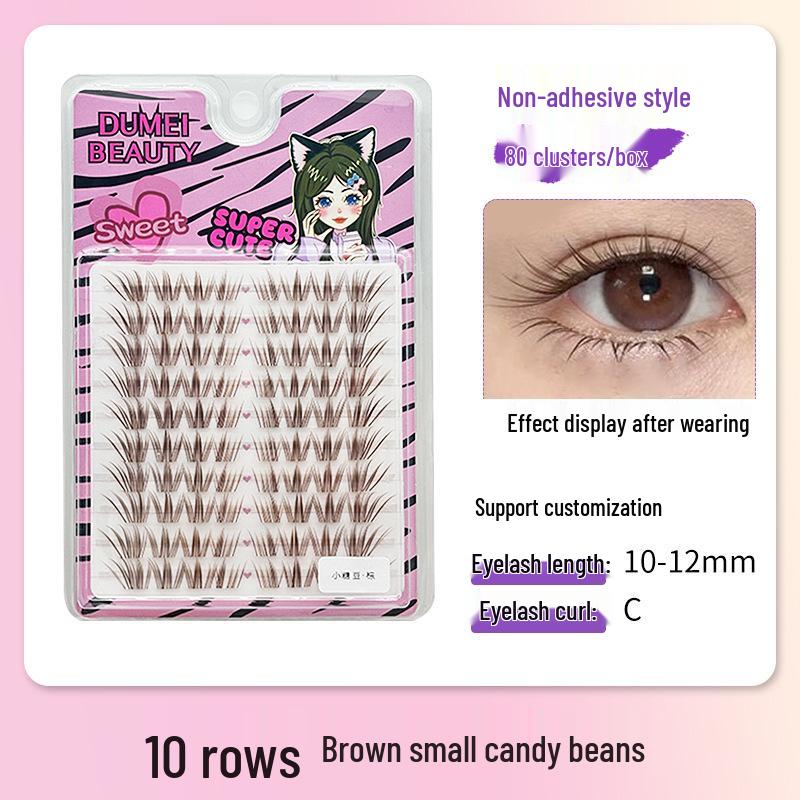 10-Row Autumn Leaf & Sunflower Faux Eyelashes - Flat, Glue-Free