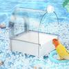Large Bird Bath Cage Cleaning Pet Supplies Cockatiel Bird Clear Bathtub with Bottom Drawer Portable Shower for Most Birdcage
