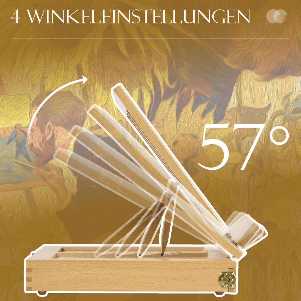 Wooden Table Easel Box with Storage Portable Folding Artist Easel, Natural