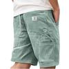 Herren Vintage Cord Cargoshorts, Modische Mehrzwecktaschen Gesticktes Etikett Lässige Kurzhosen