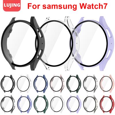 Custodia in vetro temperato + PC per Samsung Galaxy Watch 7 44mm 40mm Pellicola protettiva per lo schermo Copertura paraurti per Galaxy Watch FE 40mm 44mm