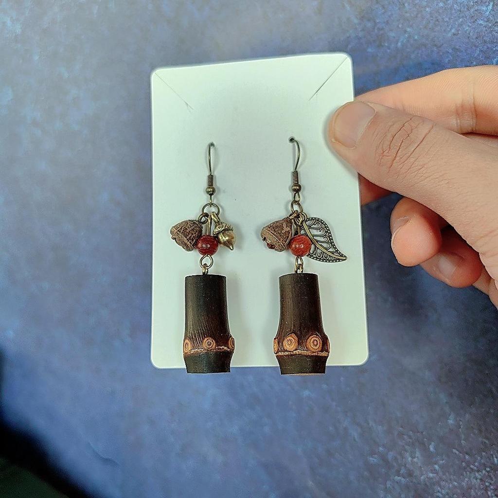 Yunnan Handmade Mori Style Herbal Fruit Earrings – Ethnic, Creative, Fun Jewelry for Women