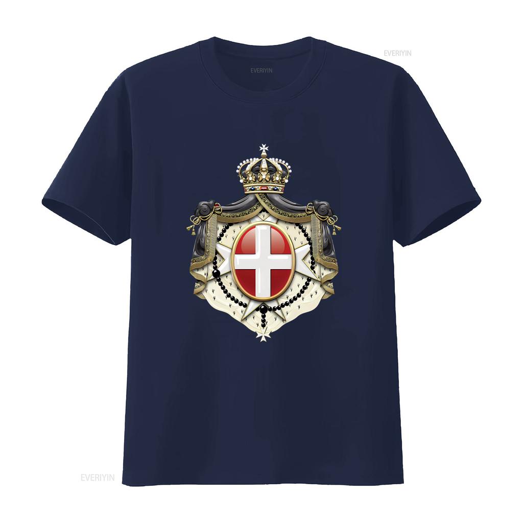 Sovereign Military Order of Malta Coat Arms over Black Velvet T Shirt Premium Quality Unique Design Perfect for History Soft