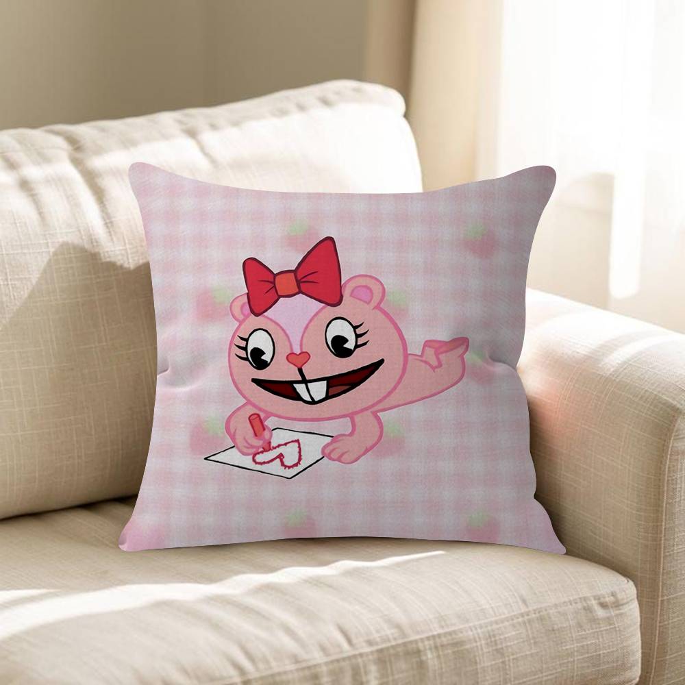 HHappy Tree Friends Pillow Gift Home Office Decoration Pillow Bedroom Sofa Car Cushion CoverPillow Case