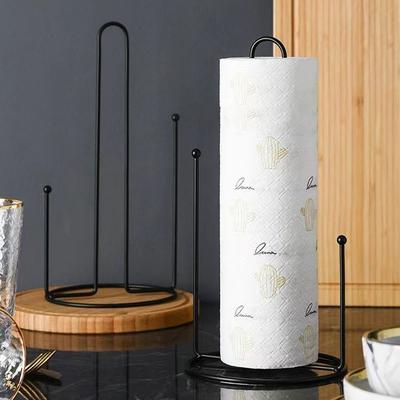 2 Pcs Iron Roll Paper Towel Holder Black/White Tissue Stand Creative Paper Towel Rack  Kitchen