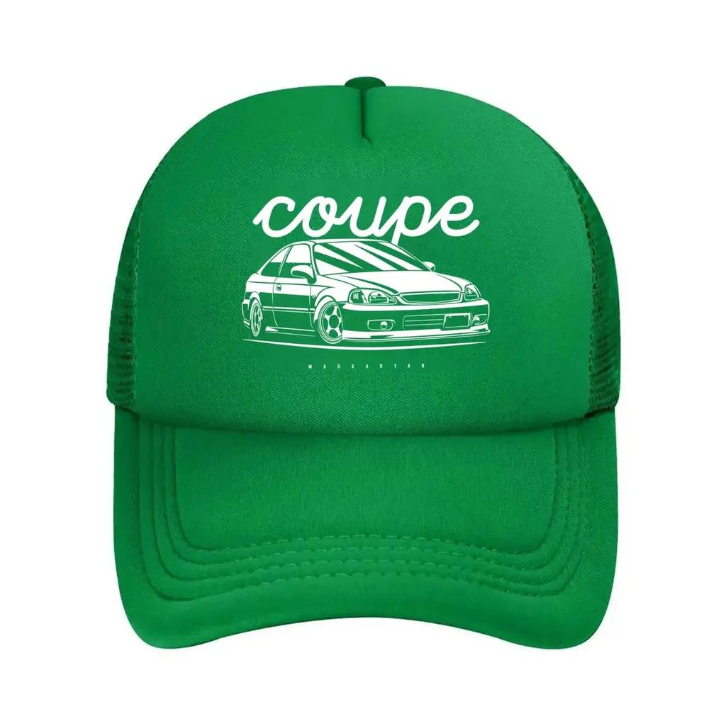 Coupe Car Silhouette Sleek Automotive  Themed Line Art Mesh Baseball Cap