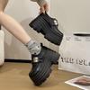 Thick-soled heightening British style small leather shoes women's 2025 new summer and autumn black giant comfortable shoes giant good-looking shoes s