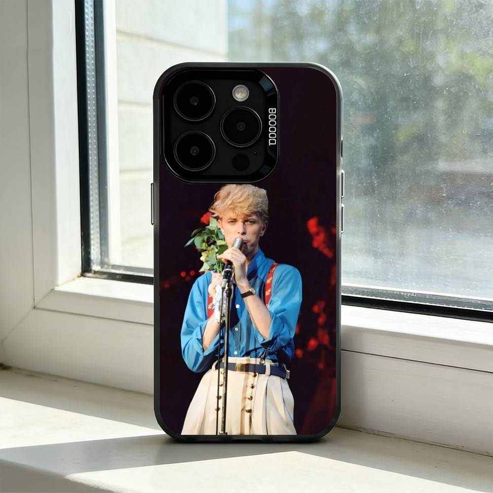 

Singer D-David Bowie Phone Case For iPhone 17,16,15,14,13,12,11 Plus,Pro Max,XS,Colored Silver Plated Inside Cover iPhone14ProMax