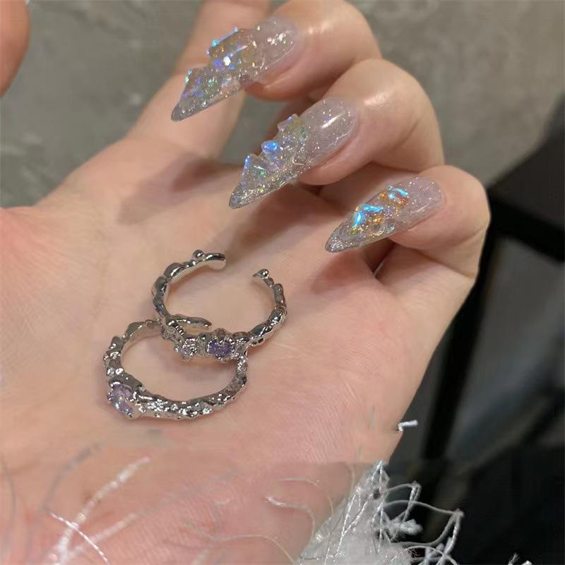 Y2K Rosa Kristall Schleife Zirkon Ringe für Damen Mode Süß Liebenswertes Mädchen Offen Verstellbarer Ring Kpop Party Schmuck Geschenk 2023