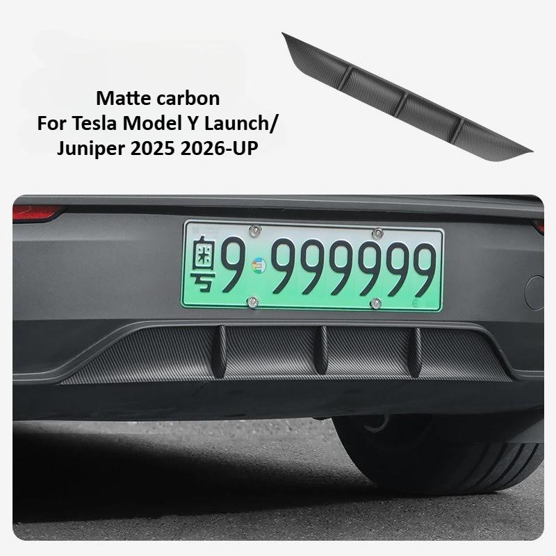 Para Tesla Model Y Lanzamiento Juniper 2025 2026 Spoiler Trasero de Coche Protector Guardabarros Patrón Fibra de Carbono ABS Cubierta de Cuchilla de Aire Accesorios