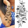 1 Sheet Flower Snake Temporary Tattoos For Women Girls Black Peony Rose Flora Sexy Tattoo Sticker Waterproof Self Adhesive Arm