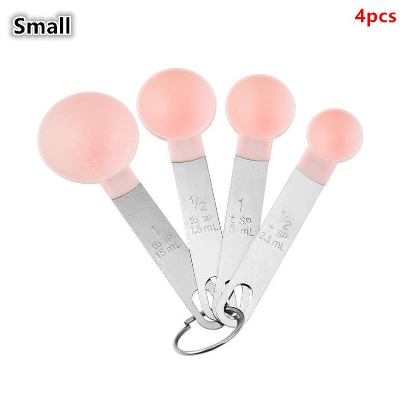 4/8Pcs Plastic Multi-Purpose Measuring Cup And Spoon Set with Stainless Steel Handle Graduated Baking Measuring Tools