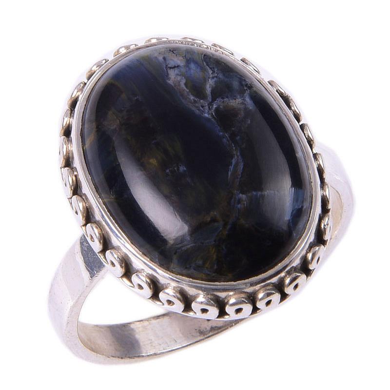 Natural Pietersite Gemstone Handmade 925 Solid Sterling Silver Ring Size 9 U7v52