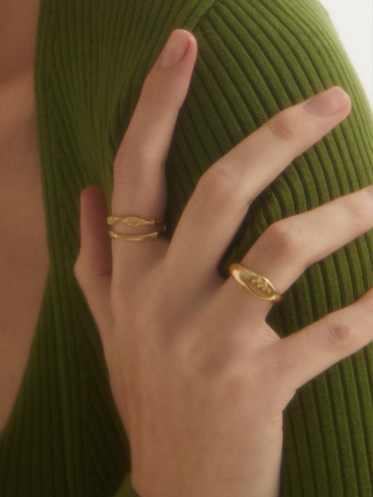 Boldiere Leaf Stamp Ring_ R21[Gold]