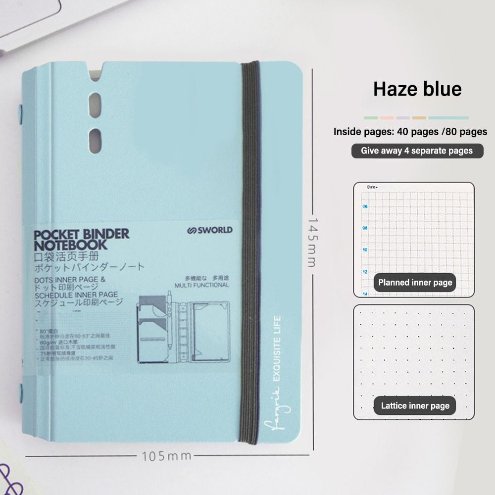 Morandi Color Loose-leaf Notebook A7 Diary Book Portable Pocket Notebook  School Office