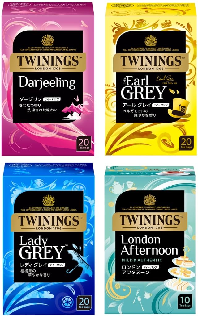 

Набор ассорти Twinings Эрл Грей Леди Грей Лондонский полдень 4 вида (Дарджилинг 20п, 20п, 20п, 10п) (70p всего) [Оптовая покупка]