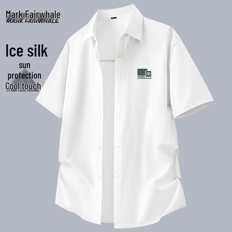 Mark Fairwhale Men's Ice Silk Short Sleeve Casual Shirt