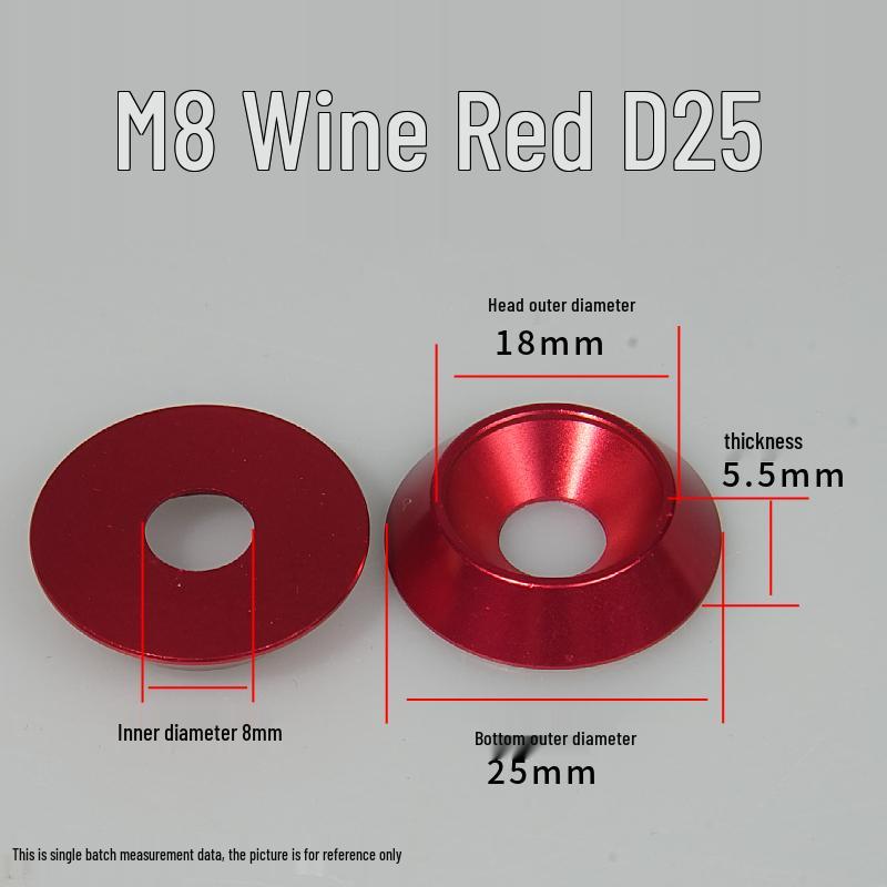 

M8 Color Decorative Aluminum Alloy Countersunk Fish Eye Screw Washer