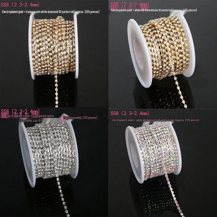 Wysokiej Jakości Łańcuch Pazurkowy Cyrkonia AB Aurora DIY Dekoracja Odzieży