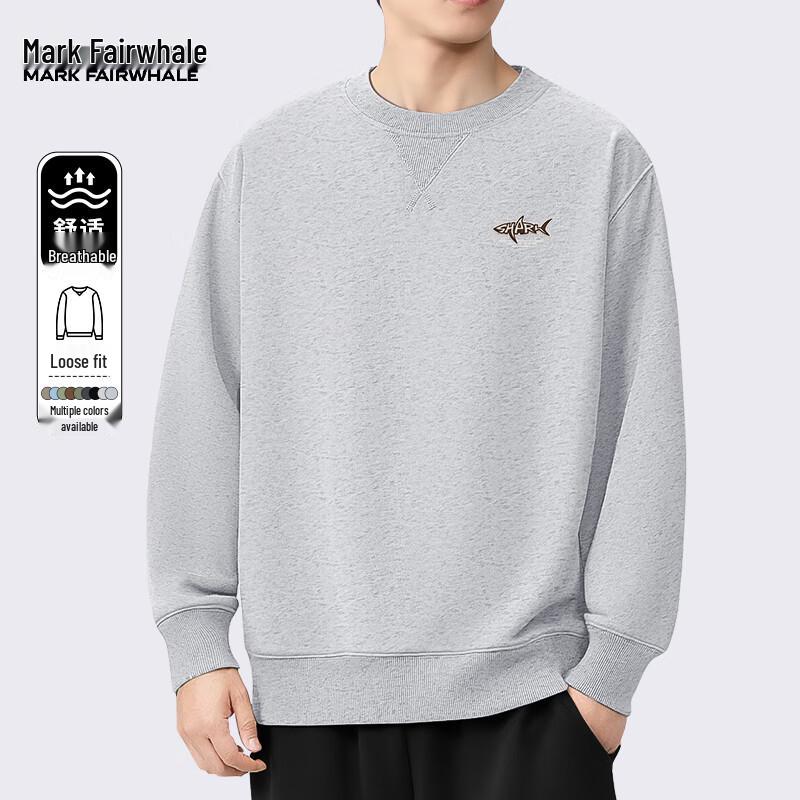 Mark Fairwhale Men's Graphic Print Loose Fit Crew Neck Sweatshirt