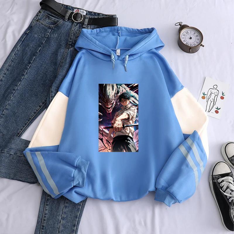 

Okkotsu Yuta Orimoto Rika Hoodie Jujutsu Kaisen Print Sweatshirt Men Women Harajuku Hooded Streetwear Patchwork Fleece Pullover 4XL синій