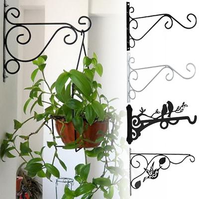 Black Hanging Flower Basket Brackets Bird Iron Wall Mounted Plant Hanger Balcony Terrace Veranda Home Decoration