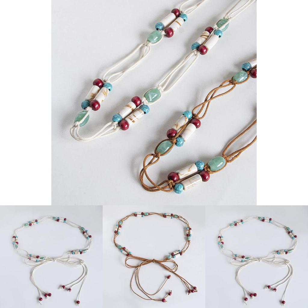 Bohemian Cultural Pattern Belt With Tie Fastening For Daily Use