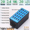20-Port High Power USB Fast Charger 20A Charging Station for Smartphones & Tablets
