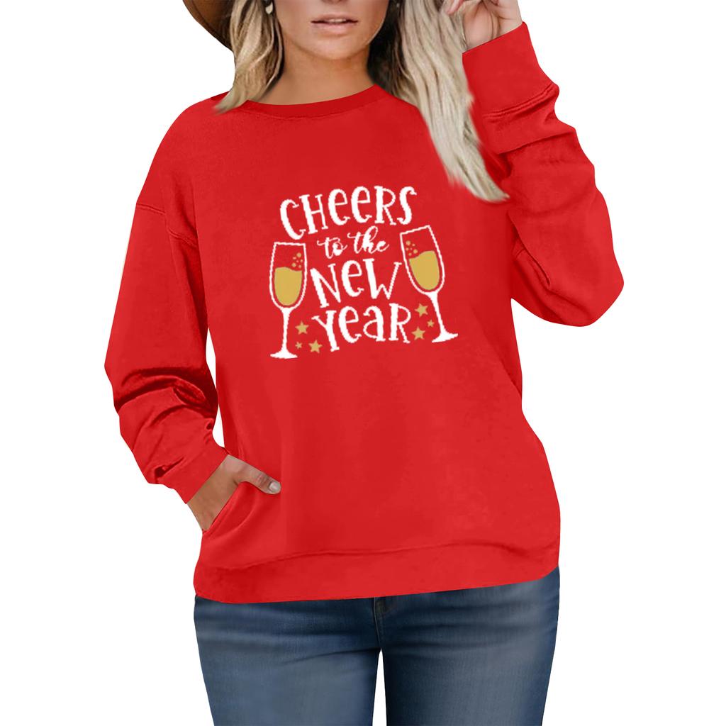 Women's Fashionable Casual Plus-Size Long Sleeve Pullover Printed Sweatshirt