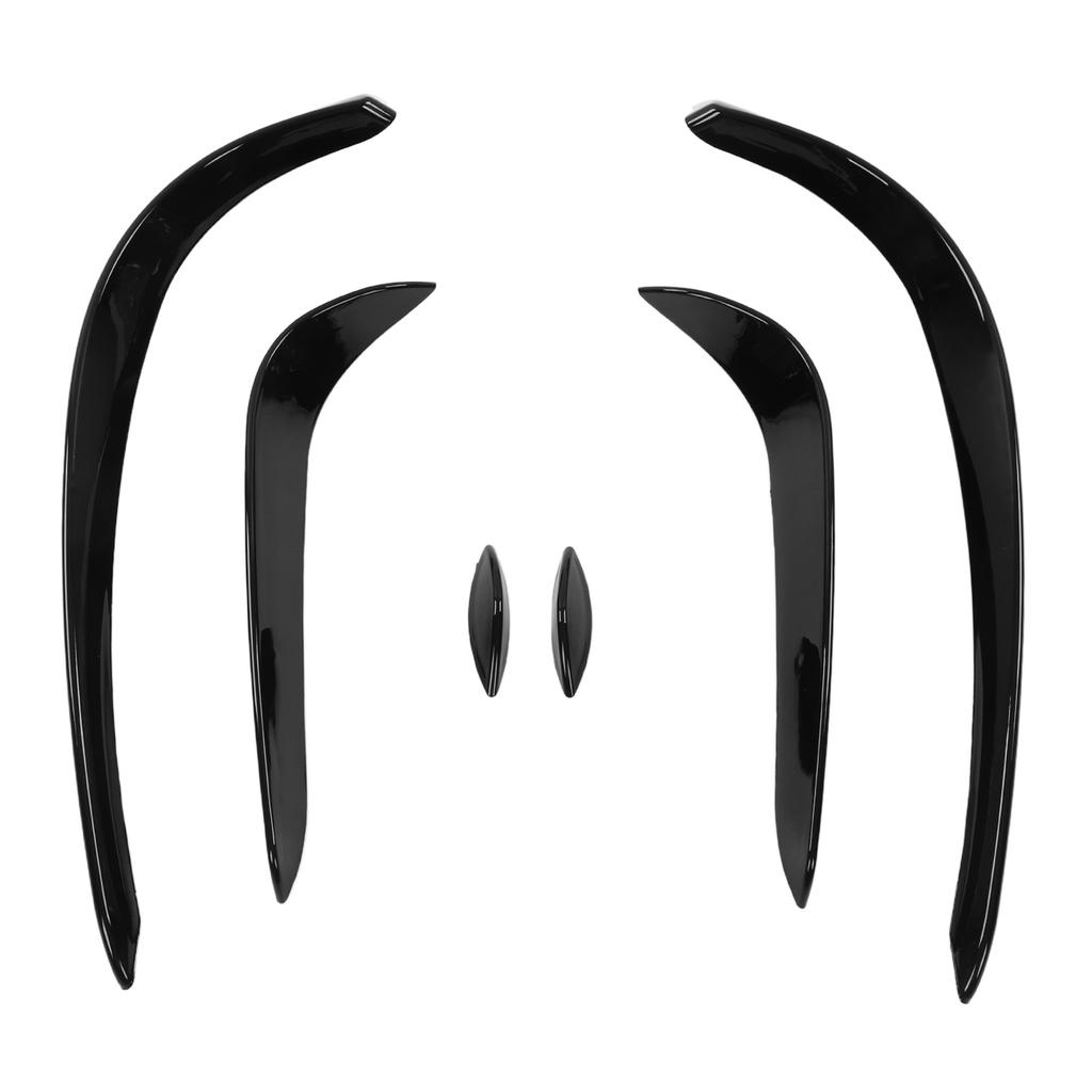 6pcs Car Front Bumper Spoiler Set Glossy Black Replacement for Mercedes‑Benz C‑Class W205 AMG‑LINE C43