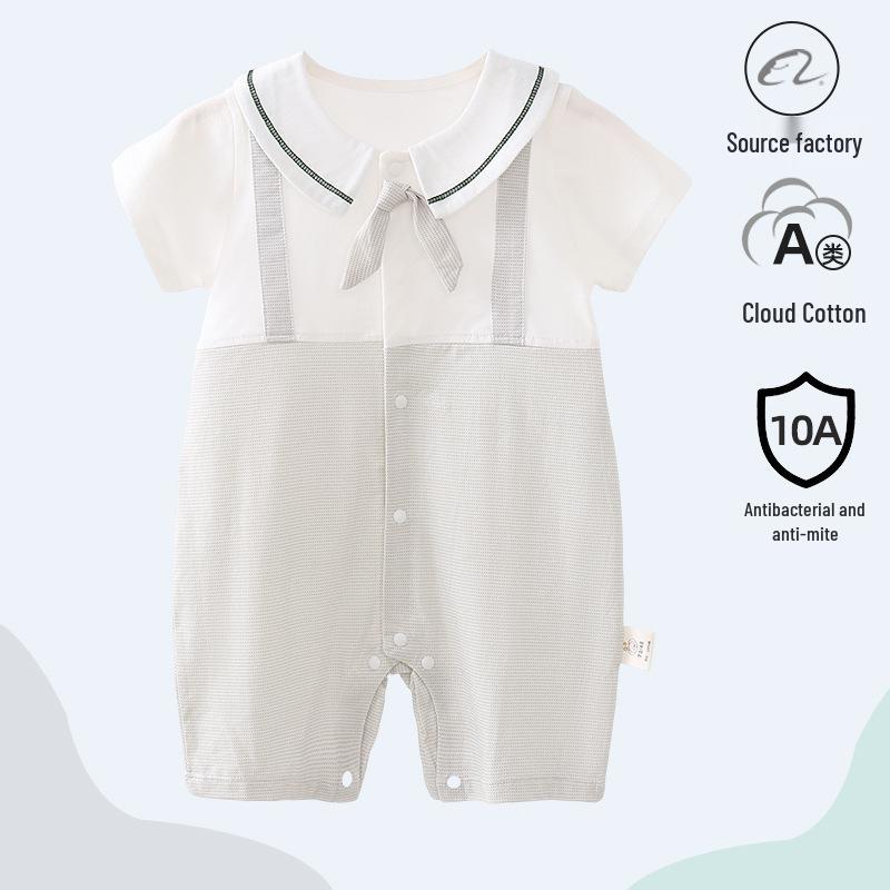 Antibacterial Summer Short-Sleeve Newborn Cotton Bodysuit