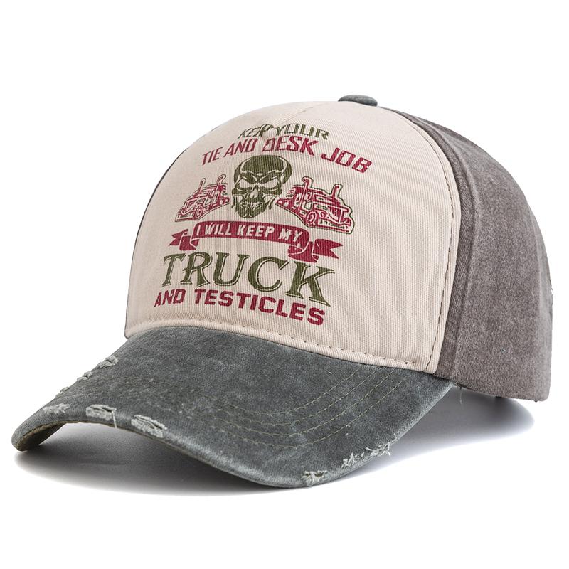 Șapcă de baseball unisex din bumbac spălat, cu imprimeu craniu, în stare de epuizare, reglabilă, casual, în aer liber, la modă, pălării de tată