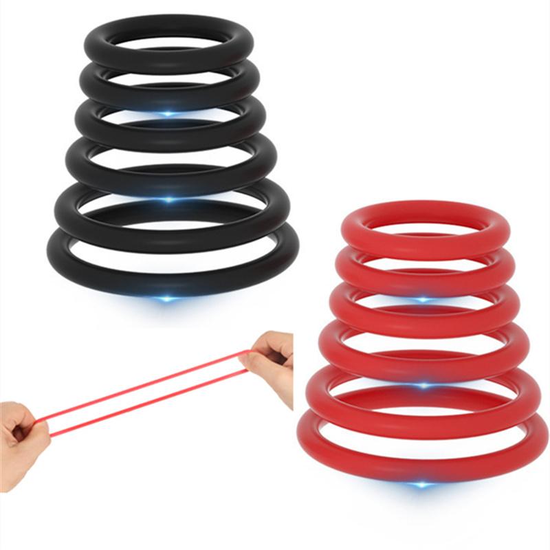 Soft Silicone Cock Rings Male Delay Ejaculation Penis Lasting Erection Scrotum Testis Restraint Adult Sex Toys For Men 6 Sizes