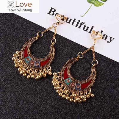 Fashion 3 Color Boho Clip σε σκουλαρίκια για γυναίκες Κοσμήματα Vintage μακριά σκουλαρίκια Bohemian Clip Earrings Bijoux