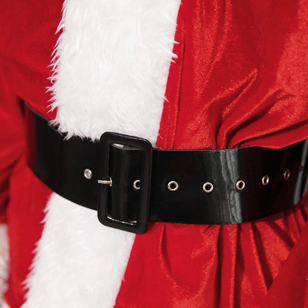 SYitong Santa Claus Costume for Adults, Includes Santa Cosplay Outfit and Shoe Covers, 6-Piece Set for Men and Women, Fun Christmas Costume (M)