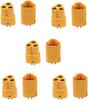 5 Pairs MT60 Male-Female Connectors 3.5mm – High Quality for RC Model LiPo Batteries – Yellow – Plastic
