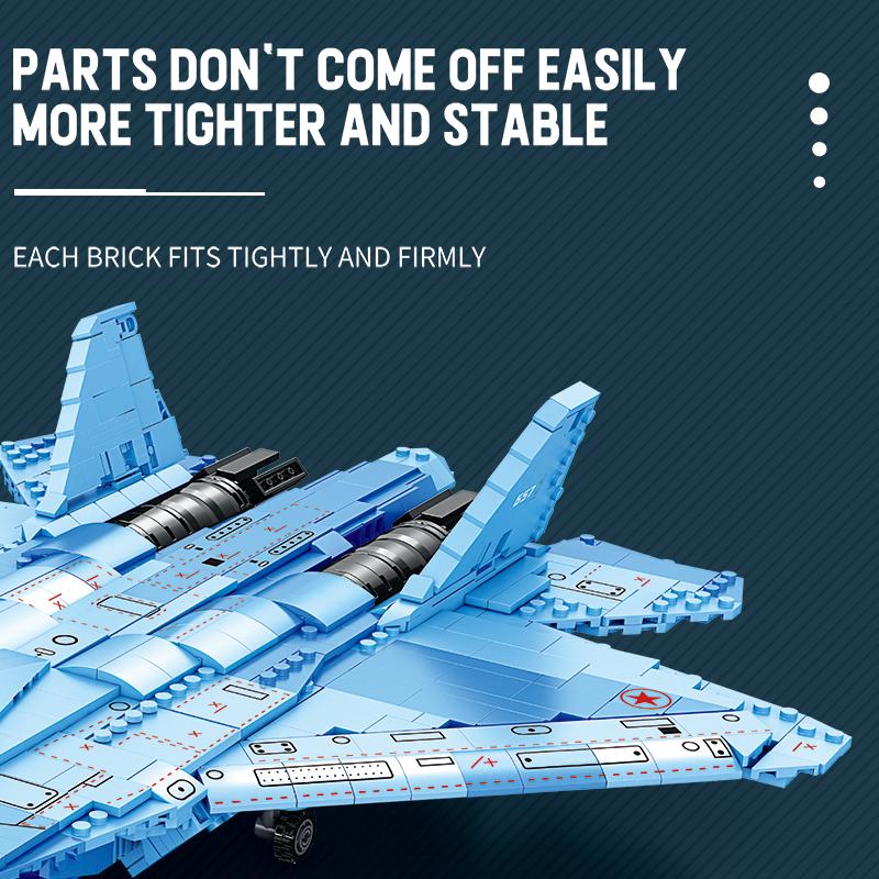 Non-Toxic 1365Pcs Su-57 Stealth Fighter Building Blocks Russian Air Force Aircraft Model Bricks Toys Desktop Display Children Toys Kids Gifts