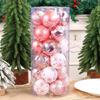 24Pcs Artistic Painted Christmas Baubles Bright Christmas Sphere Hanging Ornament for Festival Home Embellishment