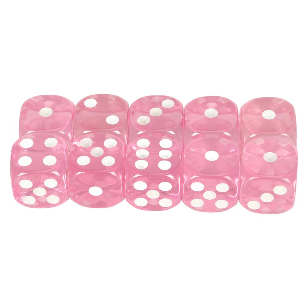 20pcs Dice Set 6 Sided Transparent Dices Rounded Corner Dice for Board Games and Teaching Math